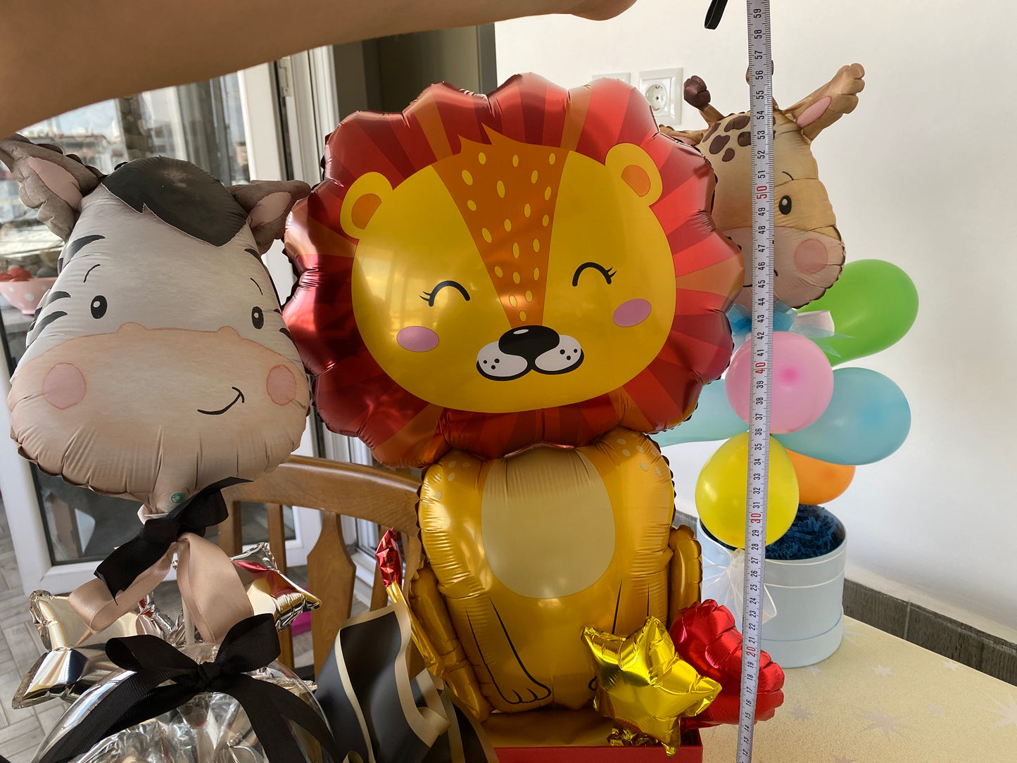 Kişiye Özel Mesajlı Hediye Balon – Aslan Hayvan Figürlü Yenidoğan Hediyesi, Sarı & Kırmızı & Çocuklar için Doğum Günü Hediyesi & Galatasaray Aşığına Hediye