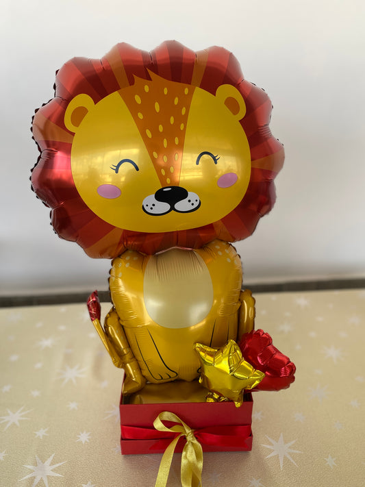 Kişiye Özel Mesajlı Hediye Balon – Aslan Hayvan Figürlü Yenidoğan Hediyesi, Sarı & Kırmızı & Çocuklar için Doğum Günü Hediyesi & Galatasaray Aşığına Hediye